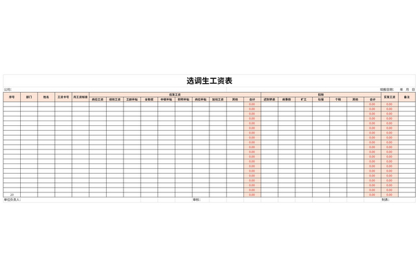 选调生工资表免费下载_选调生工资表模板excel格式下载-下载之家