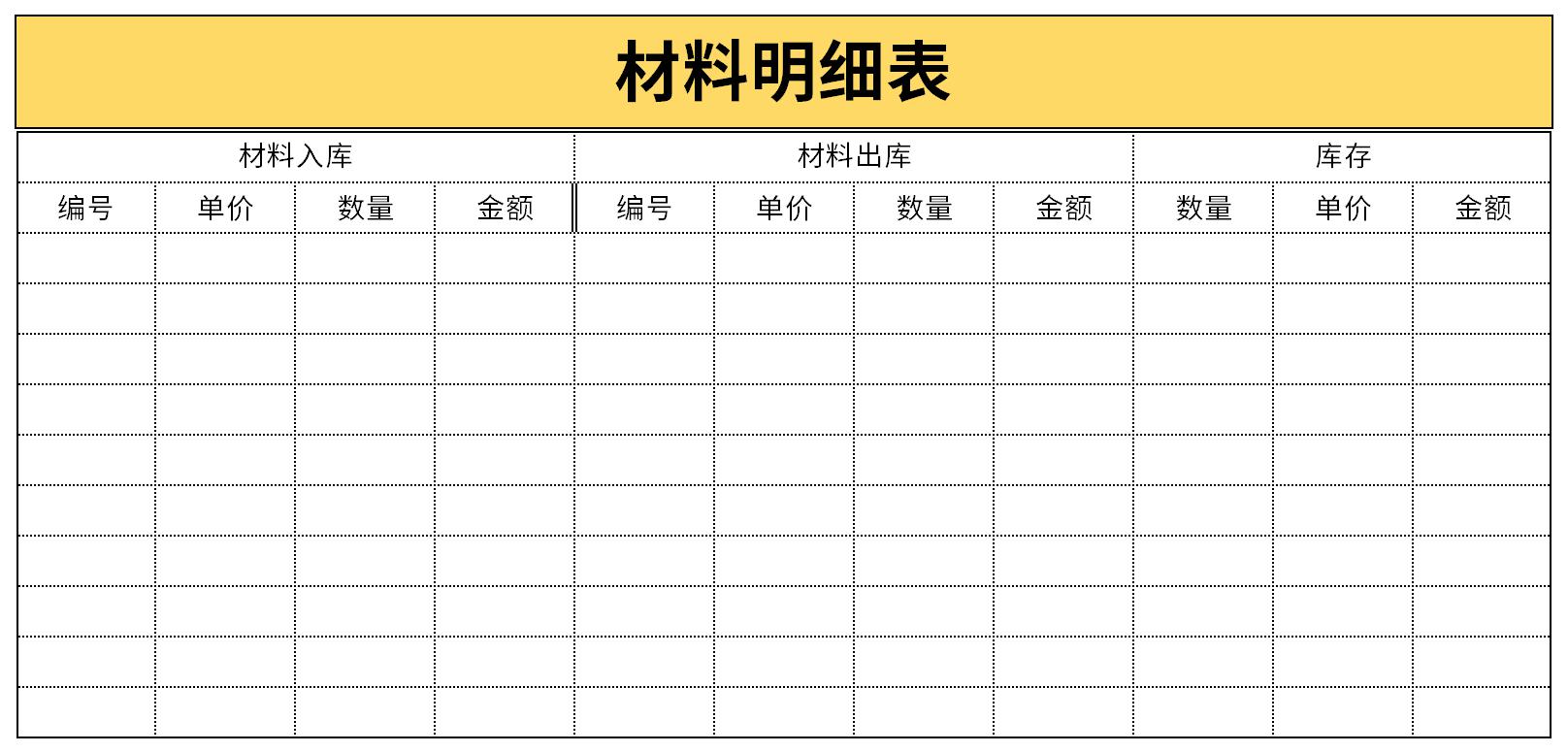 最新材料明細(xì)表截圖