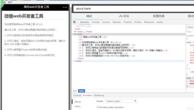 微信web開發(fā)者工具截圖