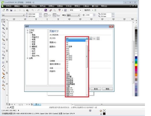 如何对Coreldraw X6页面设置