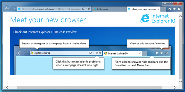 IE10浏览器（Internet Explorer 10）截图