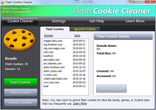 Flash Cookie清理工具截图