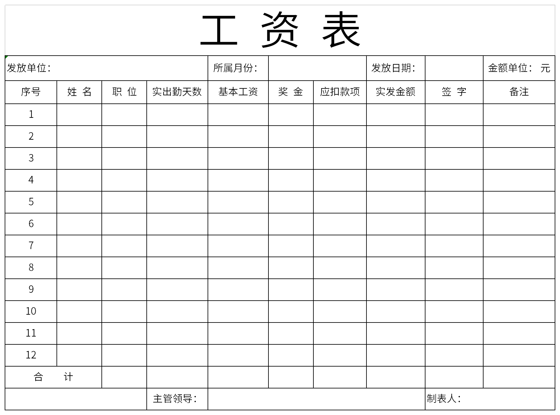 工资表免费下载-工资表excel模板下载-华军软件园