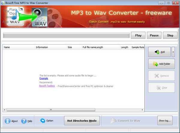 Boxoft MP3 to WAV Converter