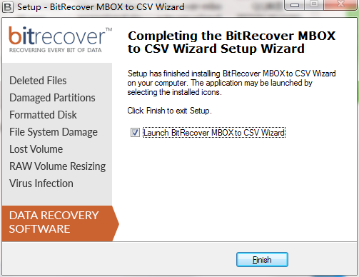 BitRecover MBOX to CSV Wizard截图