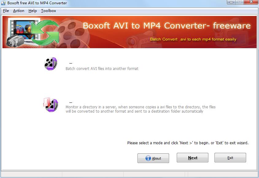 Boxoft free AVI to MP4 Converter