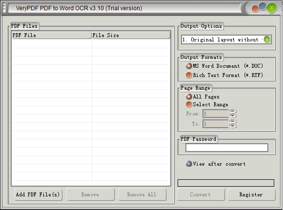 VeryPDF PDF to Word OCR Converter