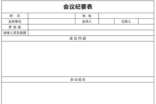 会议纪要标准