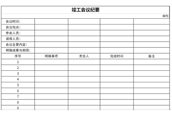 竣工验收会议纪要