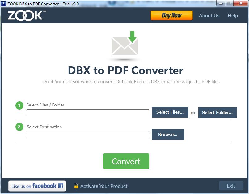 ZOOK DBX to PDF Converter