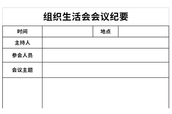 组织生活会会议纪要