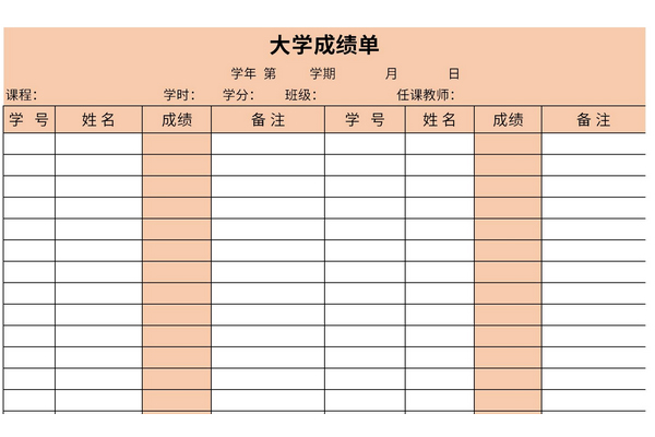 大学成绩单