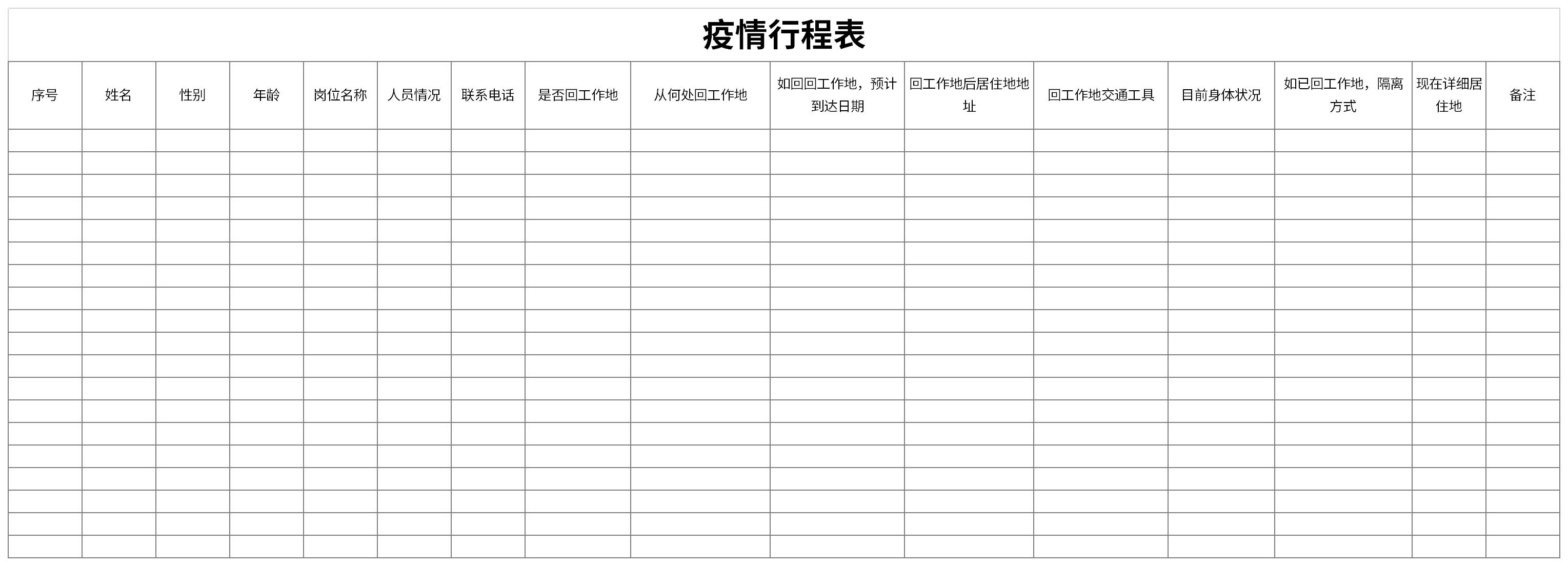 疫情行程表免费下载_疫情行程表excel模板下载-华军软件园