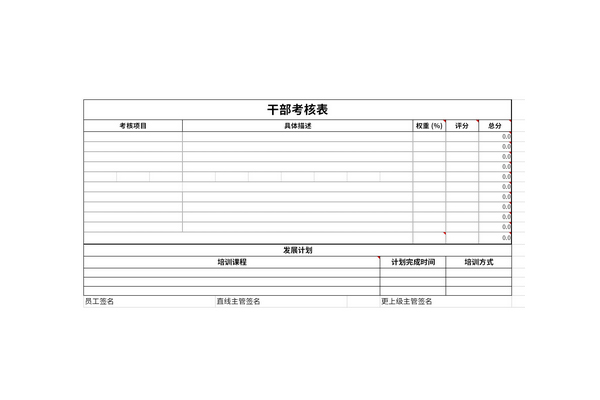 干部考核表