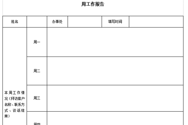 个人工作周报总结范文