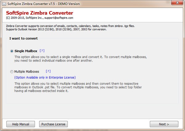 SoftSpire Zimbra Converter