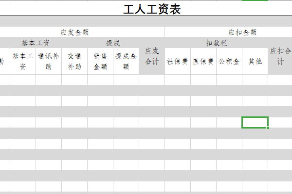 农民工工资表