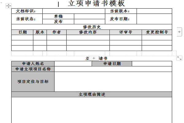 立项申请书模板