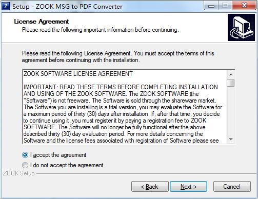 ZOOK MSG to PDF Converter截图