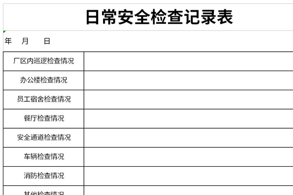 日常安全检查记录表