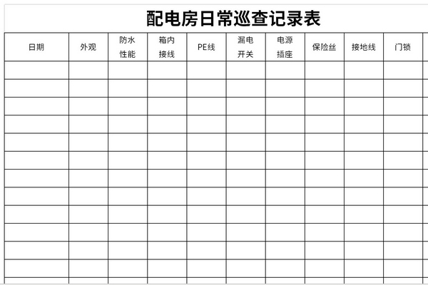 配电房日常巡查记录表截图