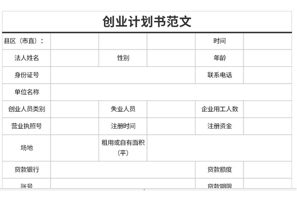 创业计划书范文大全