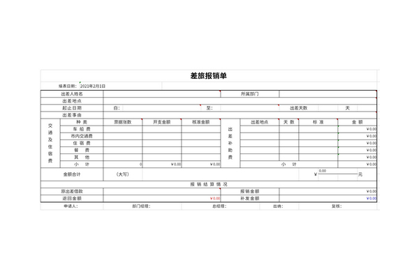 差旅费报销单