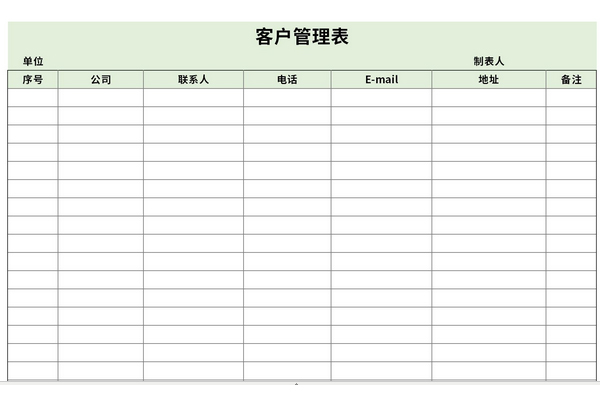 客户管理表