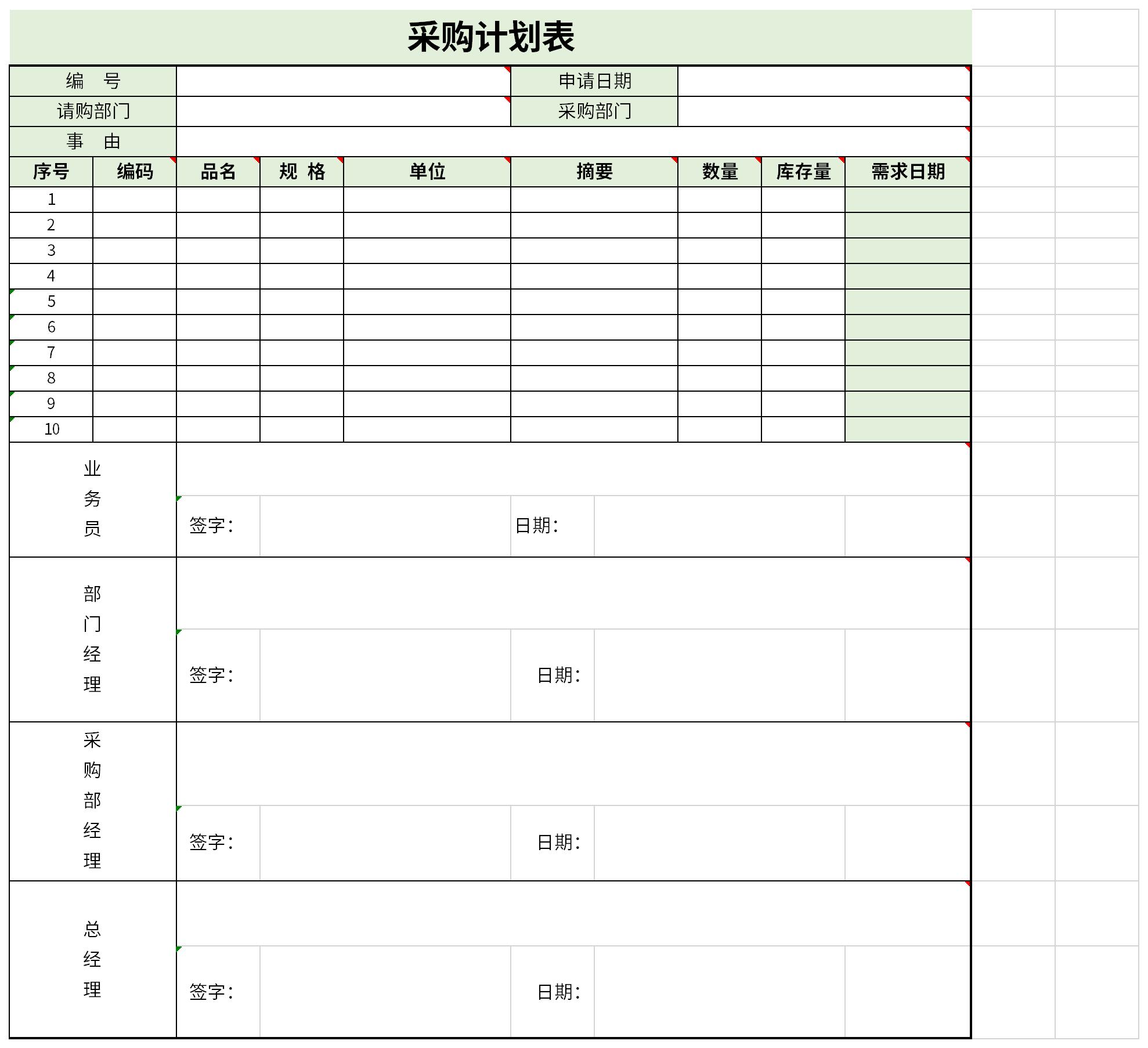 採購計劃表免費下載-採購計劃表excel模板下載-華軍軟件園