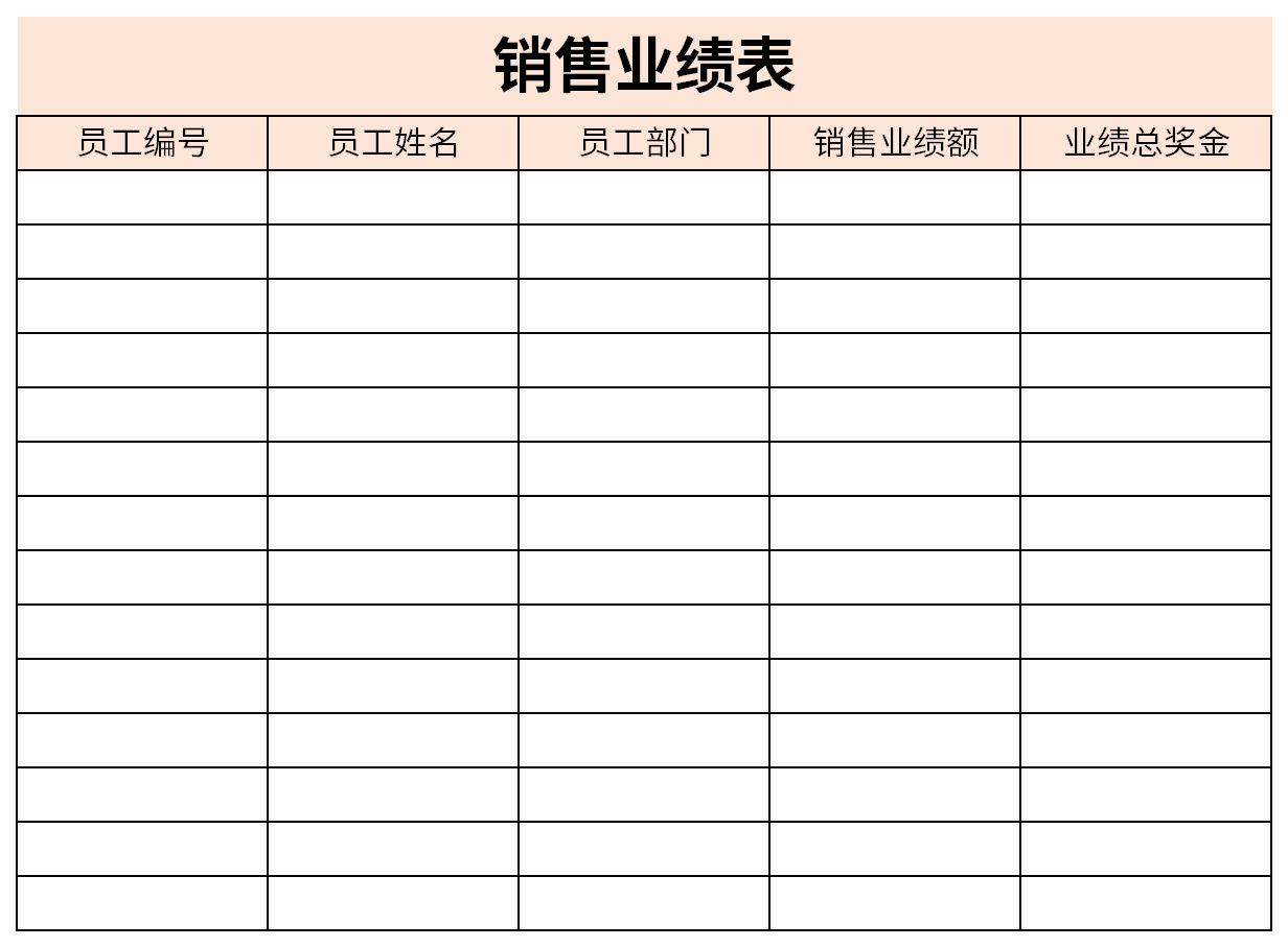 銷售業績表