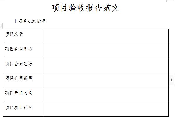 項(xiàng)目驗(yàn)收報(bào)告范文截圖