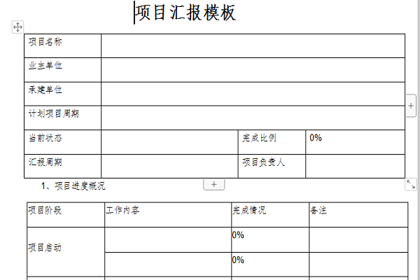 项目汇报模板