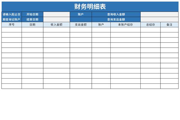 财务明细表