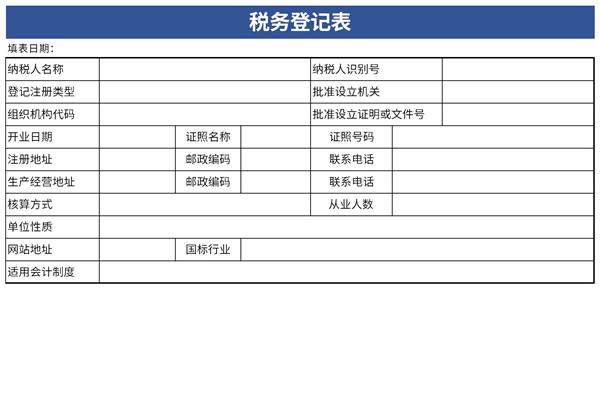 税务登记表