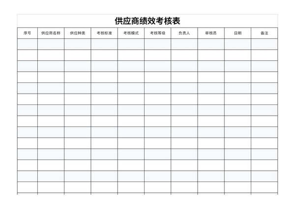 供应商绩效考核表