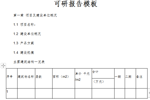 可研报告模板