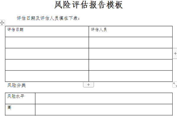 风险评估报告模板