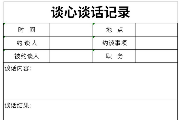 谈心谈话记录表