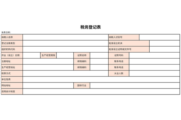 税务变更登记表