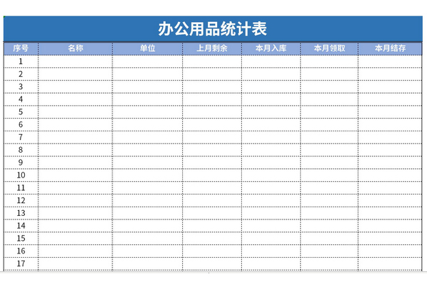 最新办公用品明细表