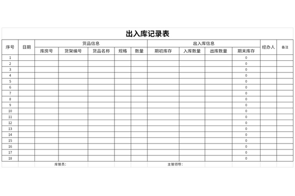 办公用品出入库明细表