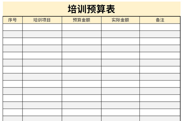 培训预算表