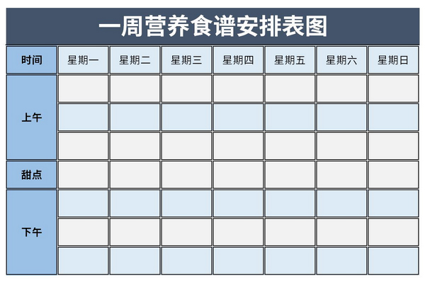 一周营养食谱安排表图