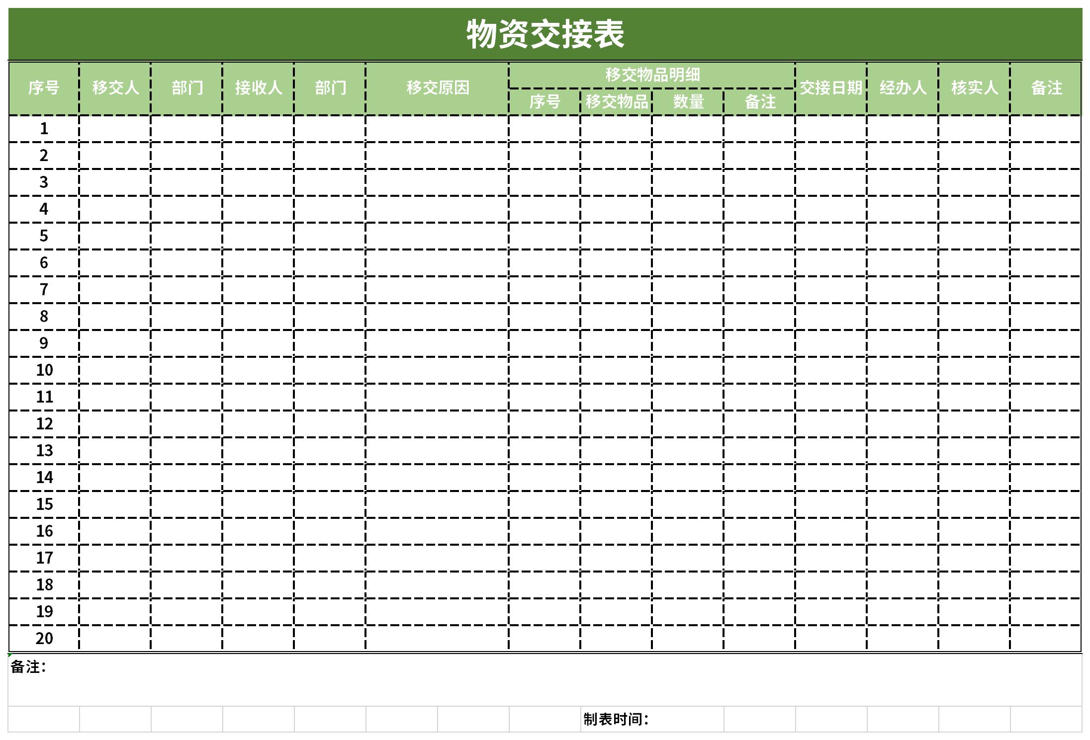 货物交接单模板图片