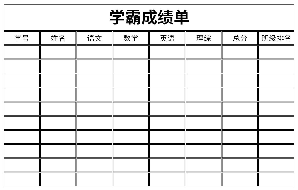 学霸成绩单