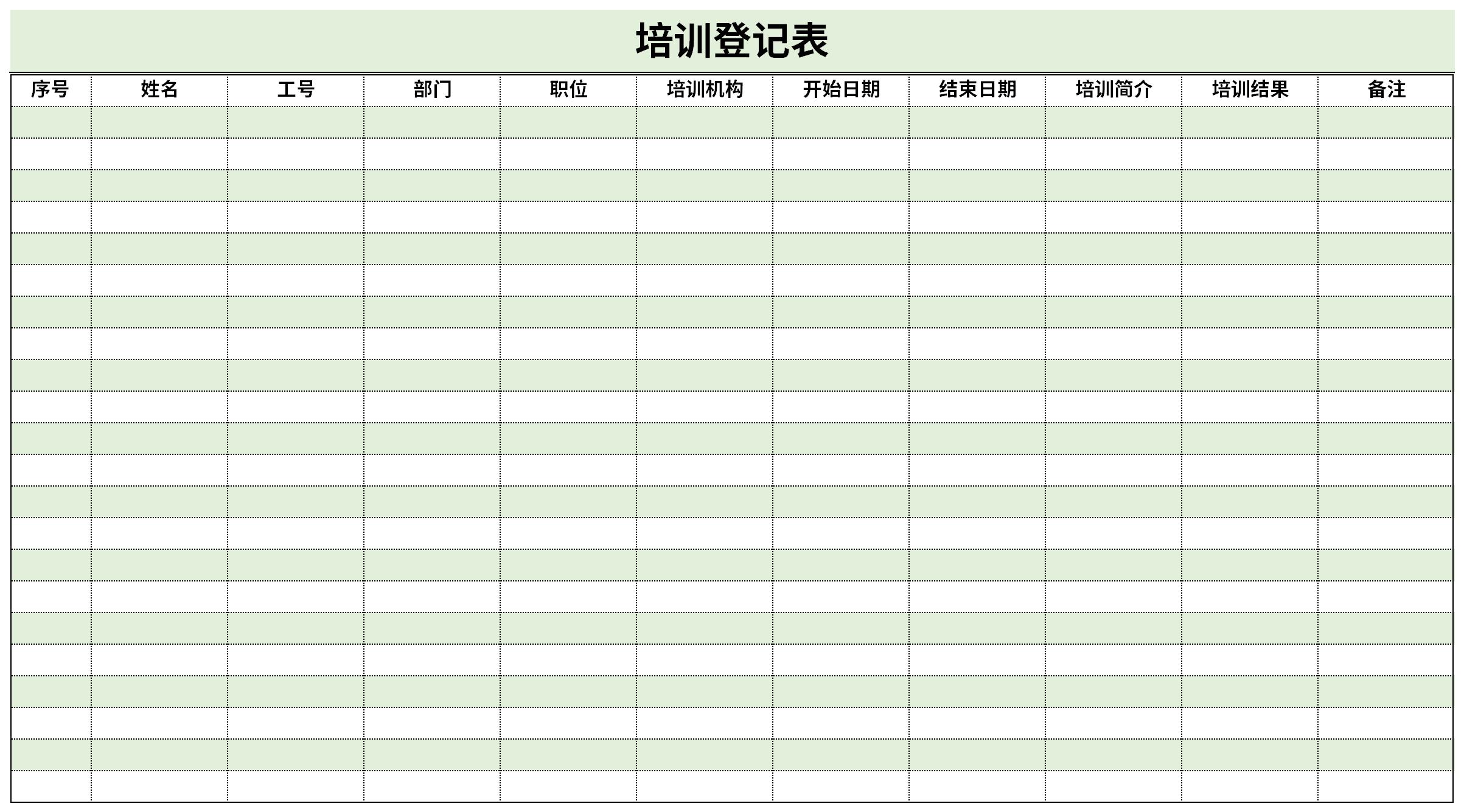 培養(yǎng)考察登記表截圖