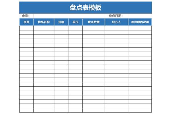 盘点报告表