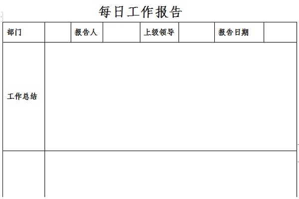 每日工作报告截图