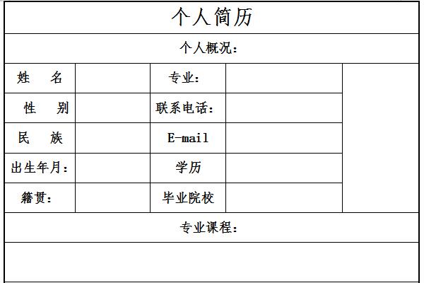 个人简历模板免费下载电子版