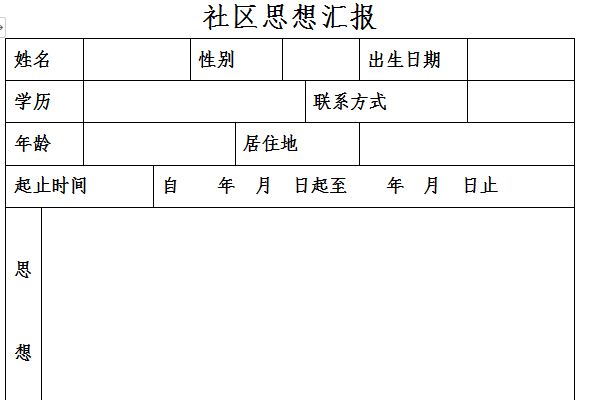 社区思想汇报